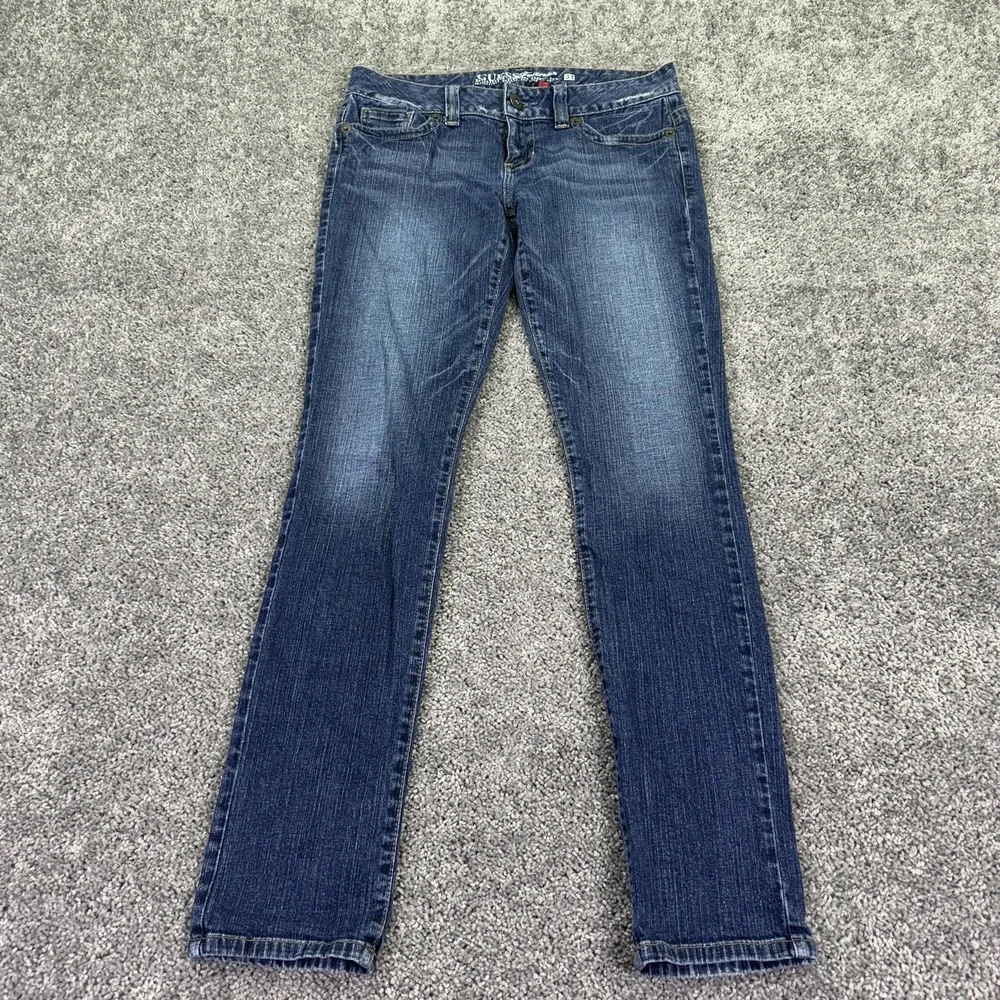 Guess Jeans Womens 31 Blue Daredevil Skinny Denim Medium Wash Casual City